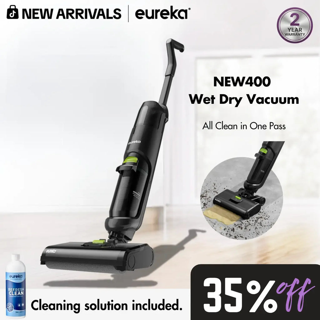 Eureka NEW400 Cordless Wet-Dry Hard Floor Cleaner - 2-in-1 Cordless Vacuum Mop, Self-Propelled, Self-Cleaning, Multi-Surface, Sticky Mess Cleaning, Durable Household Vacuum & Floor Care Appliance, DealsForYouDays