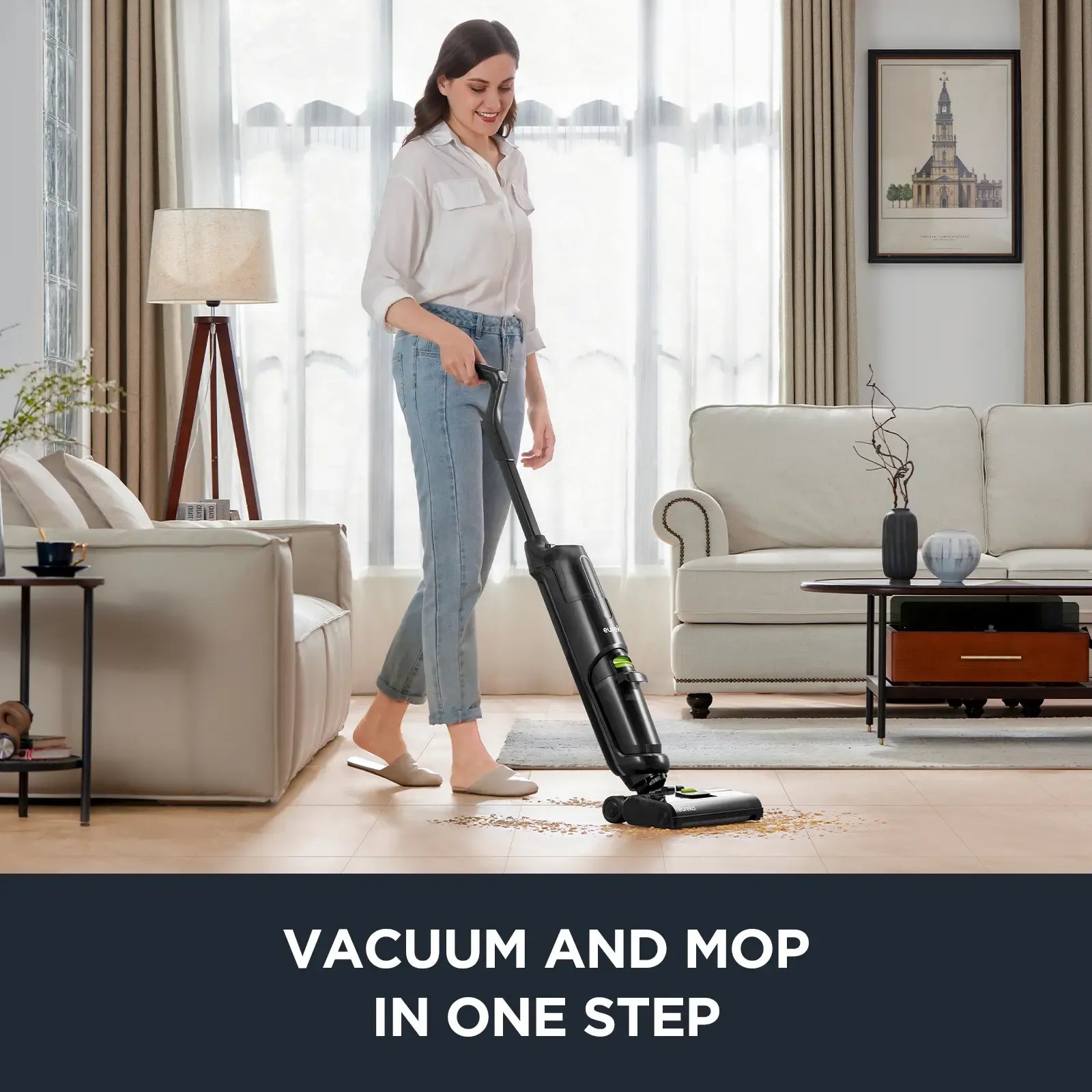 Eureka NEW400 Cordless Wet-Dry Hard Floor Cleaner - 2-in-1 Cordless Vacuum Mop, Self-Propelled, Self-Cleaning, Multi-Surface, Sticky Mess Cleaning, Durable Household Vacuum & Floor Care Appliance, DealsForYouDays