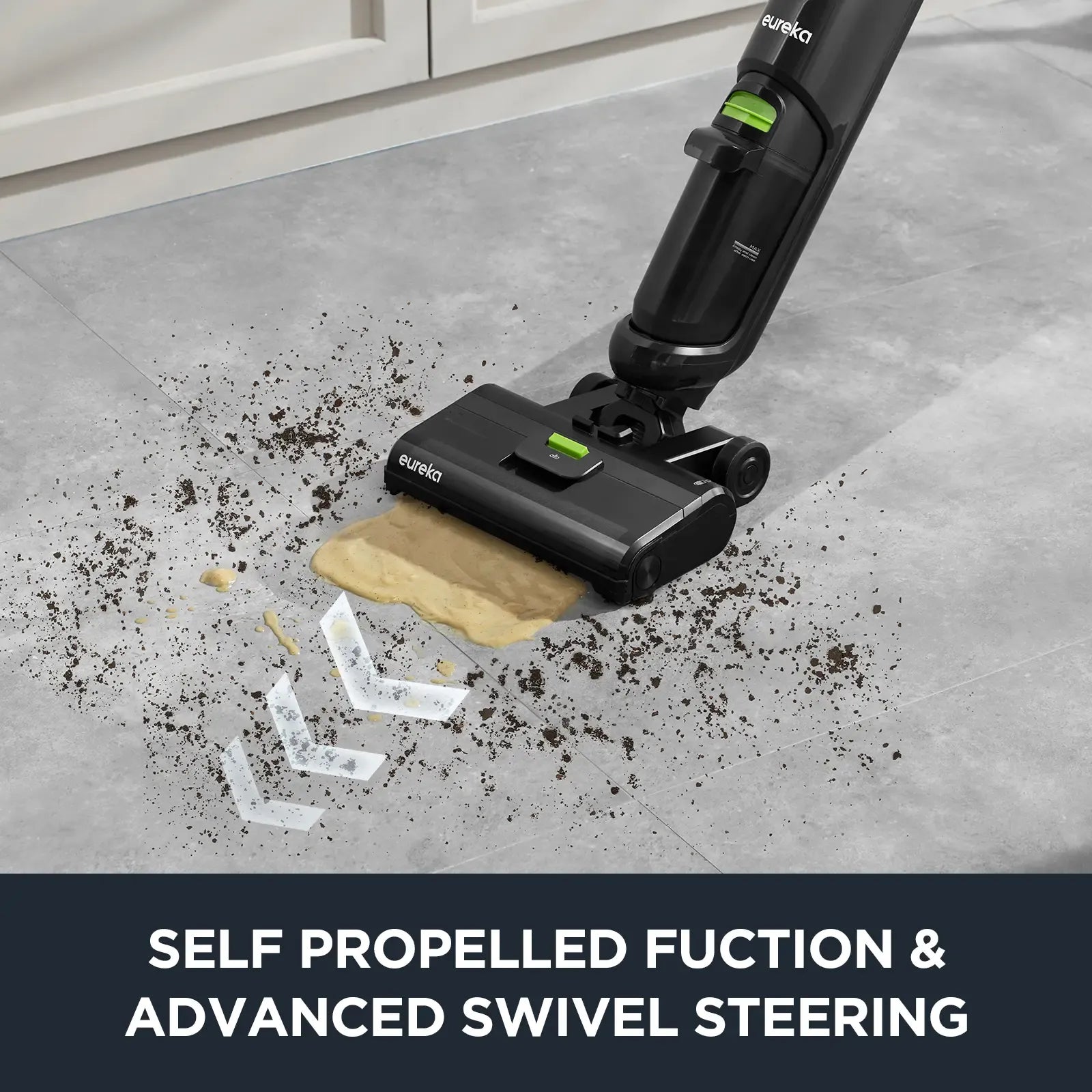 Eureka NEW400 Cordless Wet-Dry Hard Floor Cleaner - 2-in-1 Cordless Vacuum Mop, Self-Propelled, Self-Cleaning, Multi-Surface, Sticky Mess Cleaning, Durable Household Vacuum & Floor Care Appliance, DealsForYouDays