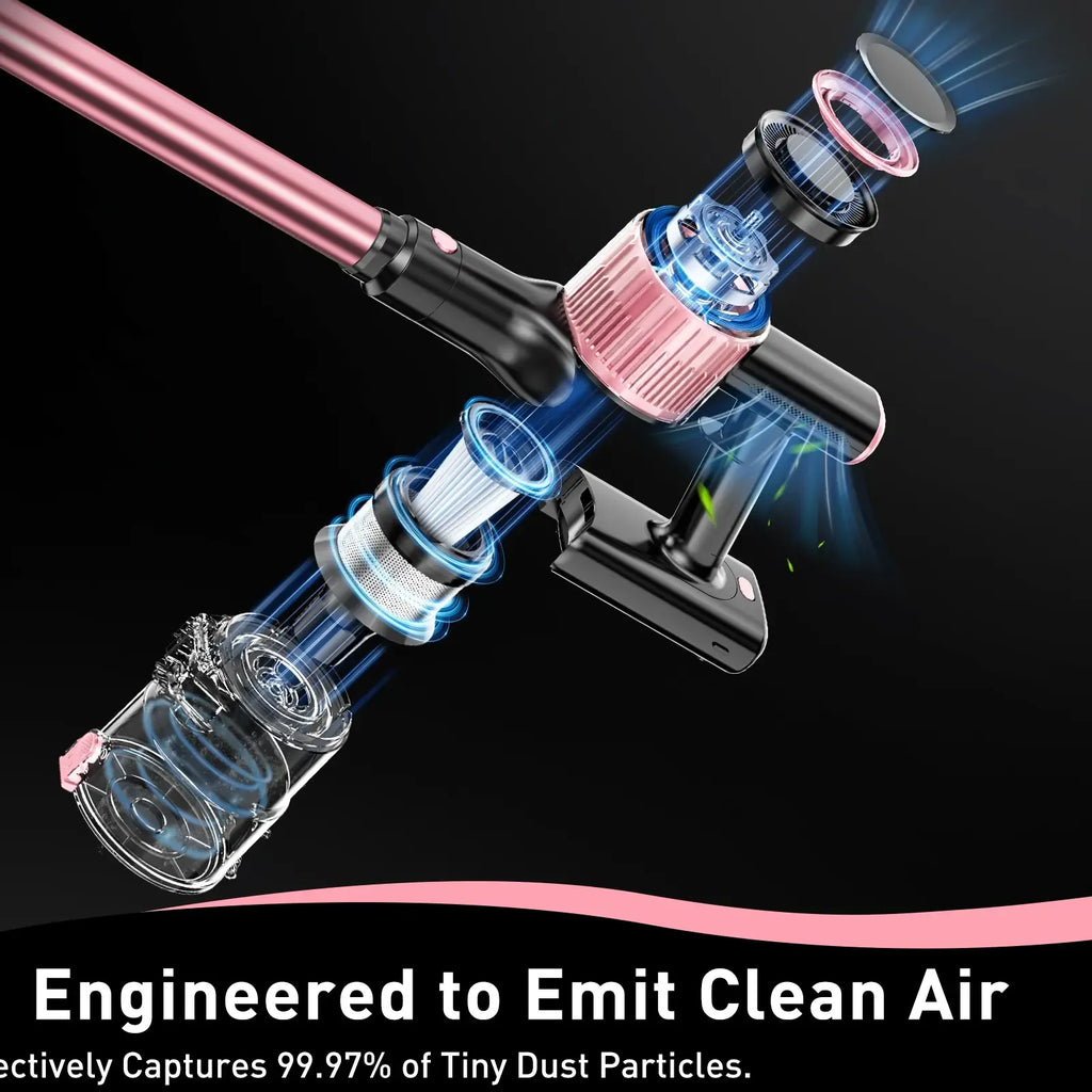 Cordless Vacuum Cleaner, 8-in-1 Design with LED Display and Light, Anti-Tangle Wireless Vacuum for Pet Hair, Carpets and Floors #GLOBAL PICKS