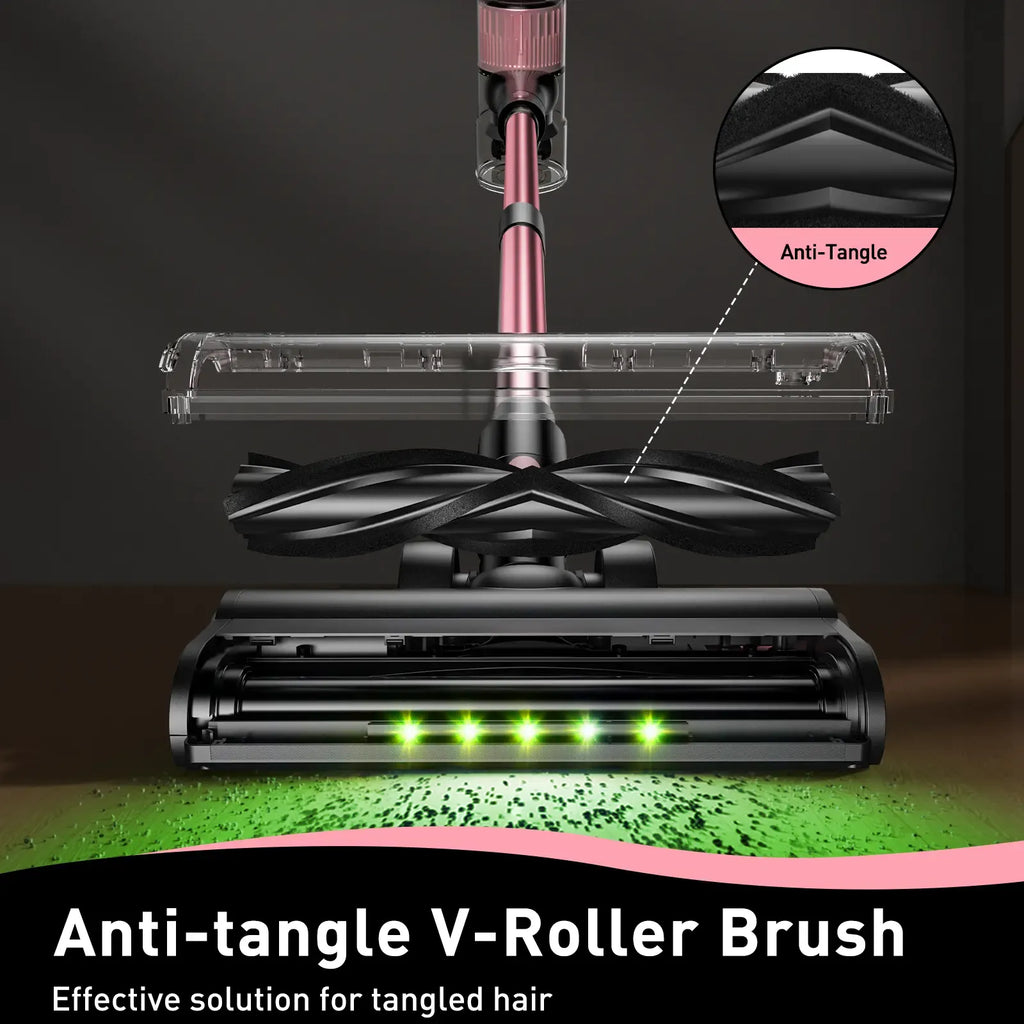 Cordless Vacuum Cleaner, 8-in-1 Design with LED Display and Light, Anti-Tangle Wireless Vacuum for Pet Hair, Carpets and Floors #GLOBAL PICKS