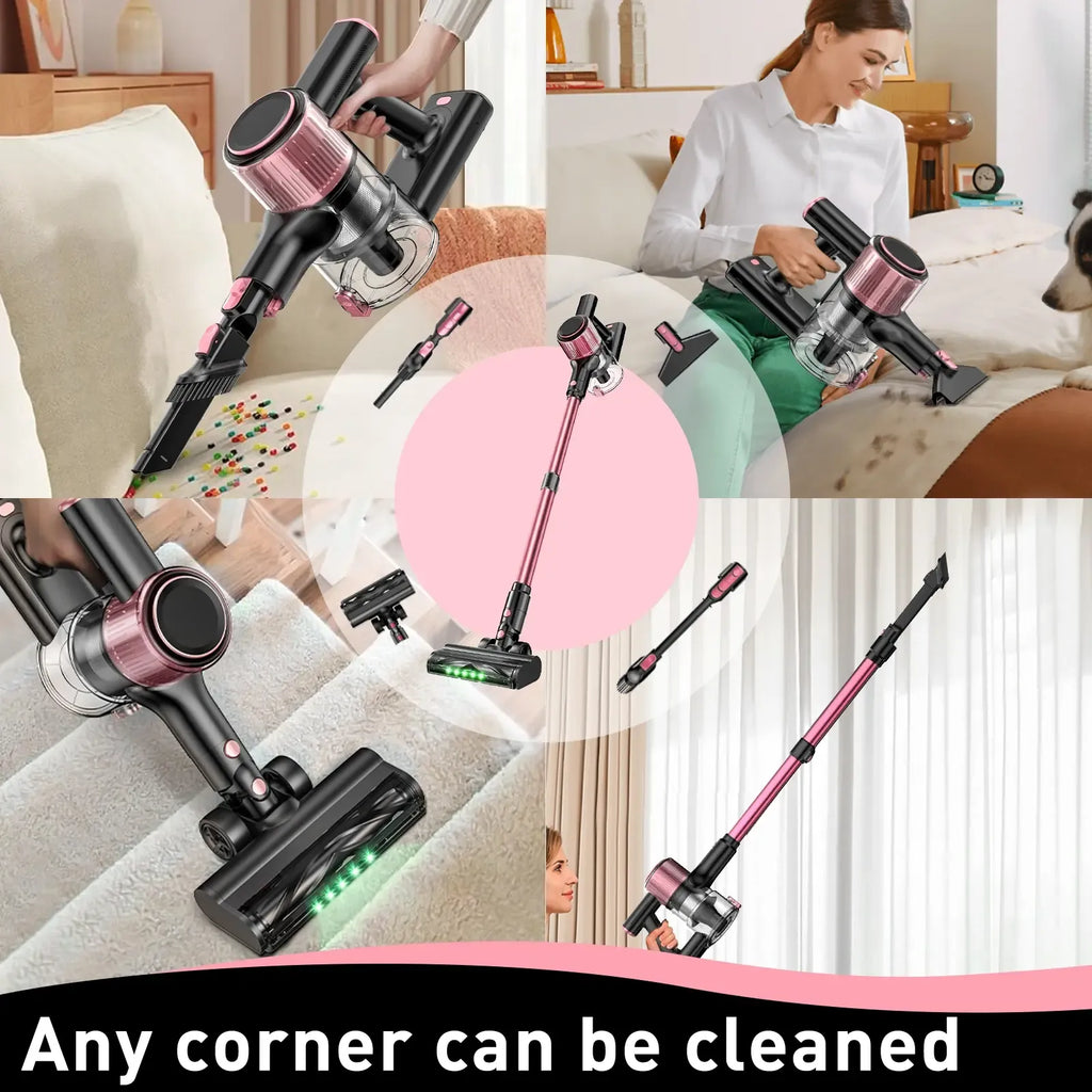 Cordless Vacuum Cleaner, 8-in-1 Design with LED Display and Light, Anti-Tangle Wireless Vacuum for Pet Hair, Carpets and Floors #GLOBAL PICKS