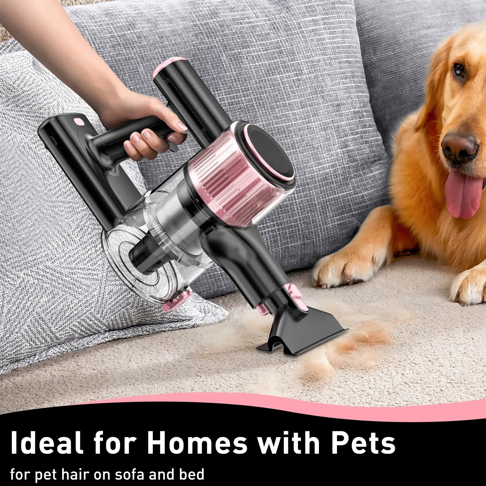 Cordless Vacuum Cleaner, 8-in-1 Design with LED Display and Light, Anti-Tangle Wireless Vacuum for Pet Hair, Carpets and Floors #GLOBAL PICKS