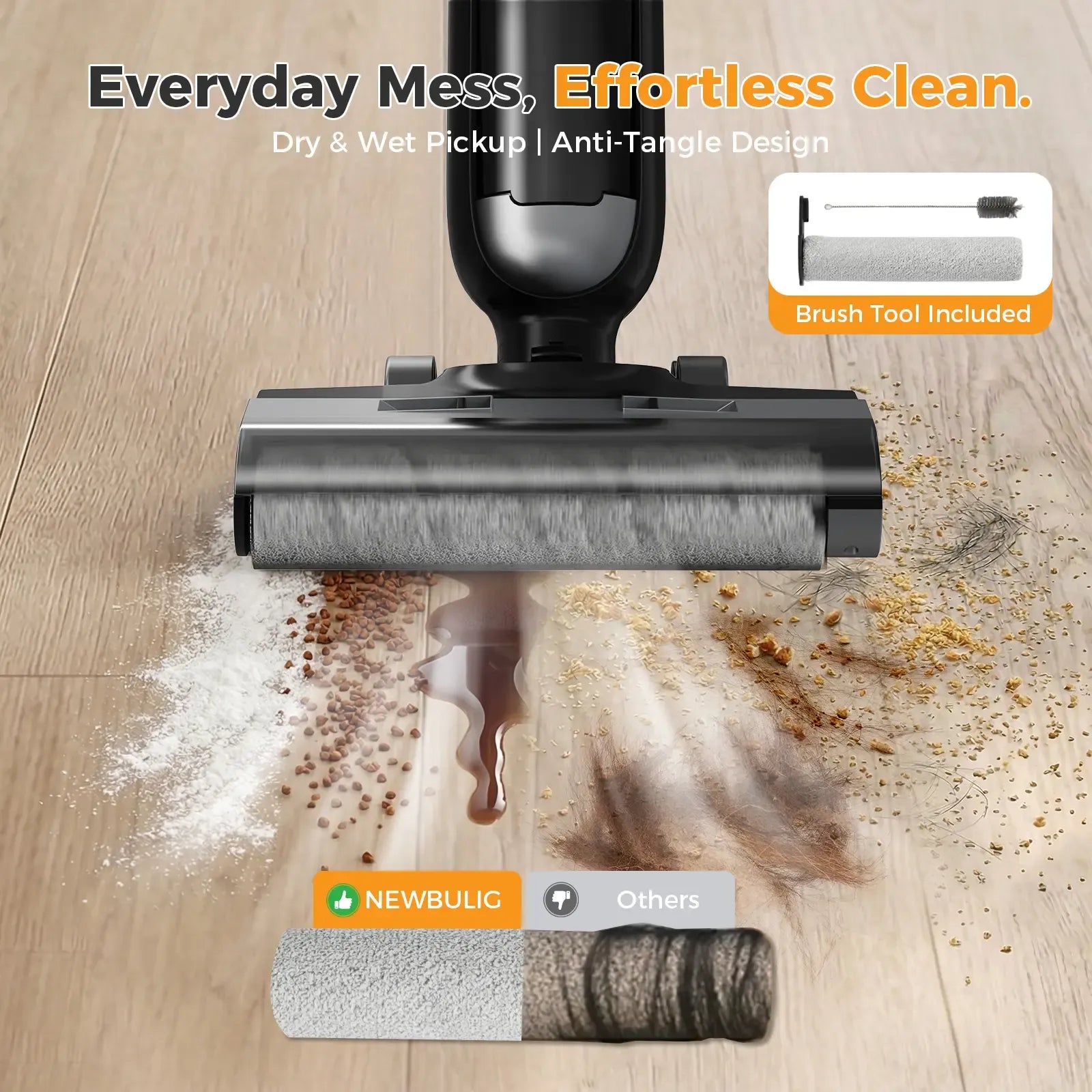 【Deals for You Days】Cordless Wet Dry Vacuum Floor Cleaner, Power Modes for Hardwood & Carpet, Smart Self-Cleaning & Dual Tank System