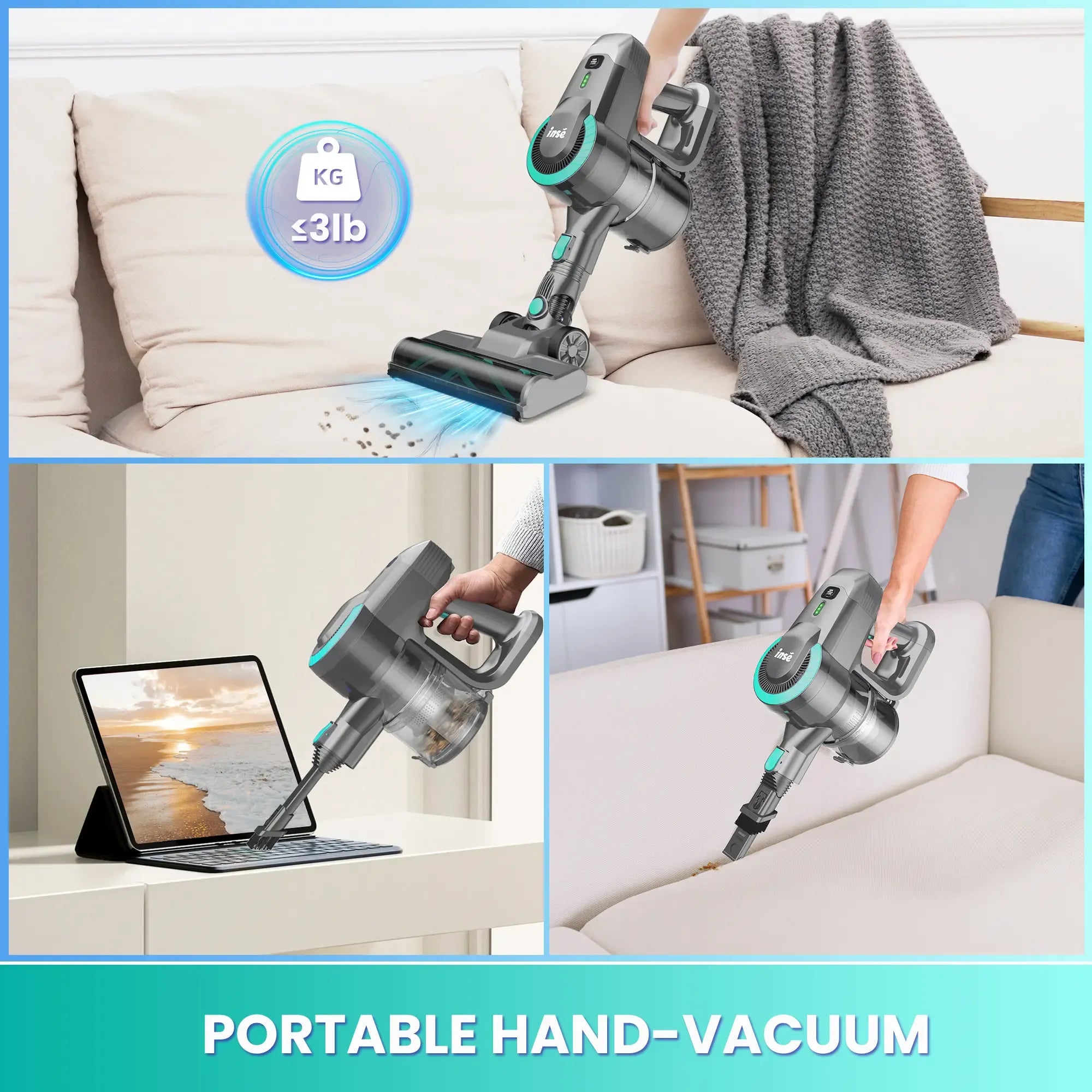 [DealsForYouDays] Devoac N3P Cordless Vacuum Cleaner, 20kPa Suction, 40-Min Runtime, 8-in-1 Stick SummerWins with LED Headlight, Rechargeable Vacuum for Floors, Carpets, Tiles, Pet Hair & Car