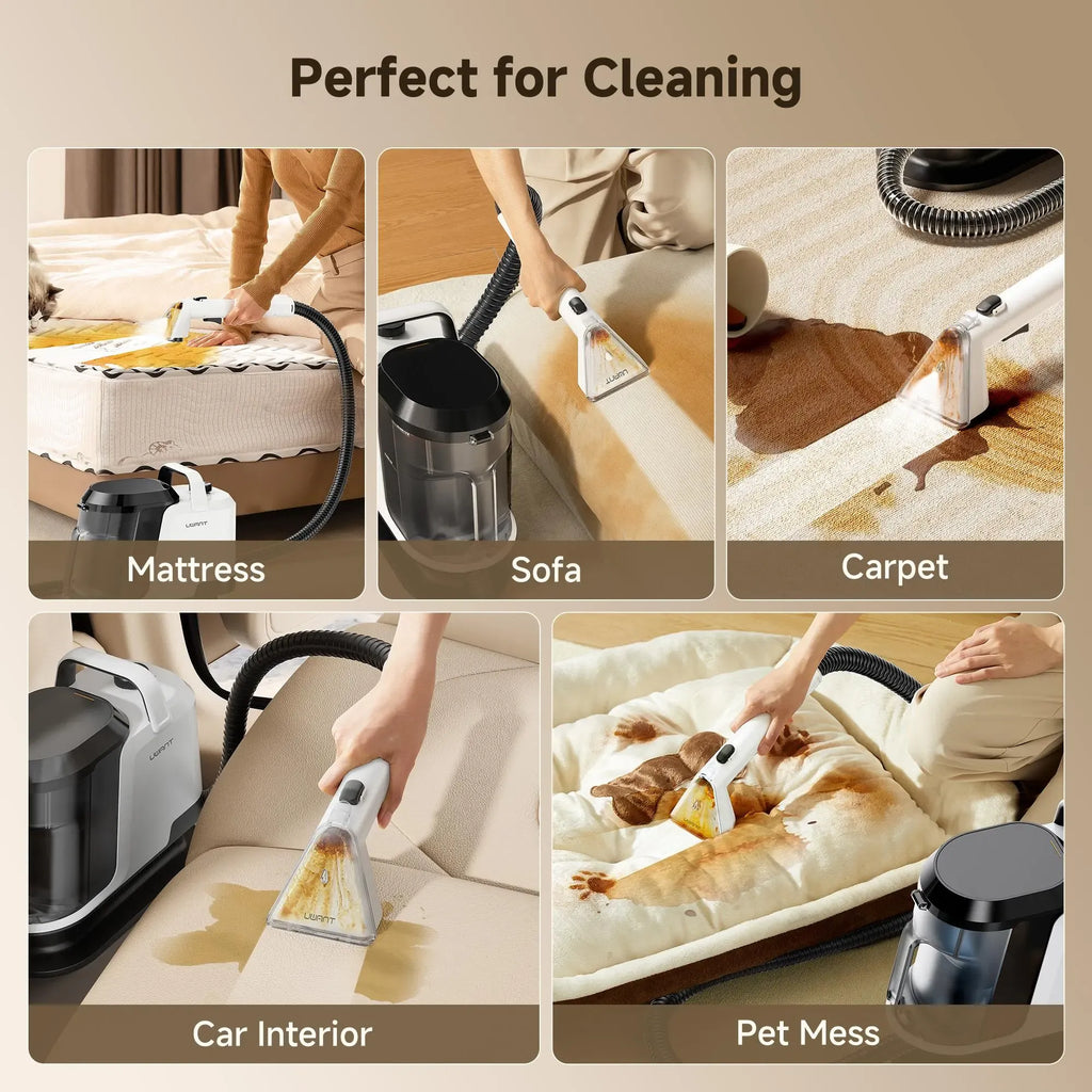 UWANT Portable Carpet Cleaner Machine ZY, Deep Cleaning & Water Extraction Upholstery Cleaner for Home & Car, Lightweight Handheld Vacuum;summervibes