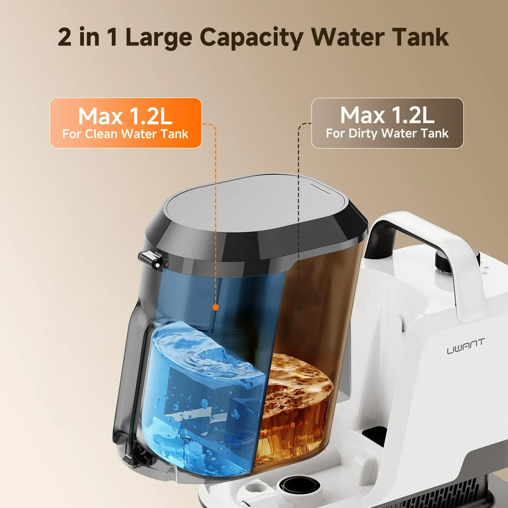 UWANT Portable Carpet Cleaner Machine ZY, Deep Cleaning & Water Extraction Upholstery Cleaner for Home & Car, Lightweight Handheld Vacuum;summervibes