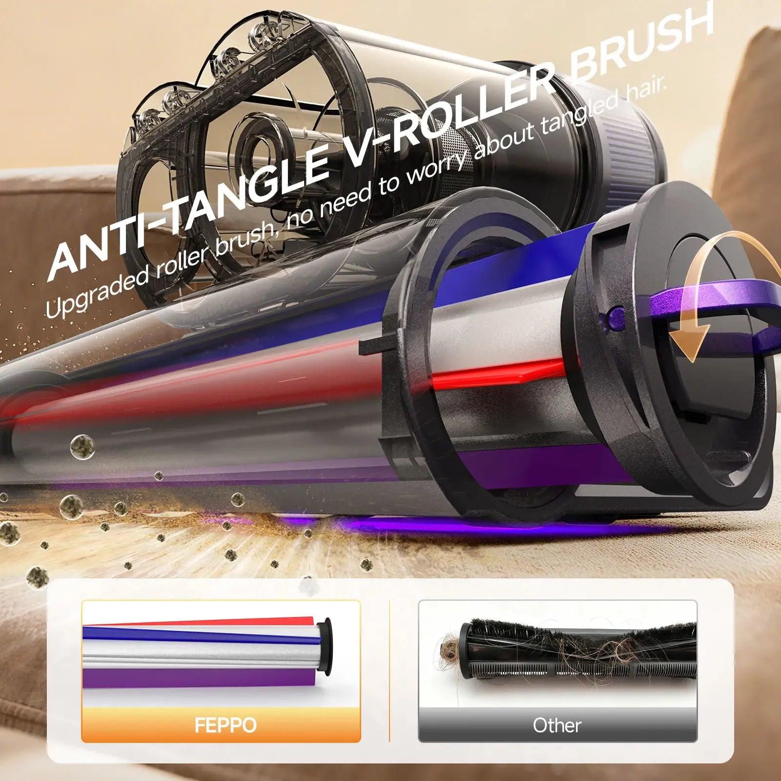 FEPPO Upgraded Mattress Vacuum Cleaner withUV-C Light & 149℉ HotAir & AromaTablet& LED Display, 4-in-1 Bed Vacuum for DustMitesRemoval, 40,000/minTapping, 16KPaPowerfulSuction, HEPAFilterHandheld VacuumforBedCouchSofa Carpet summerwins