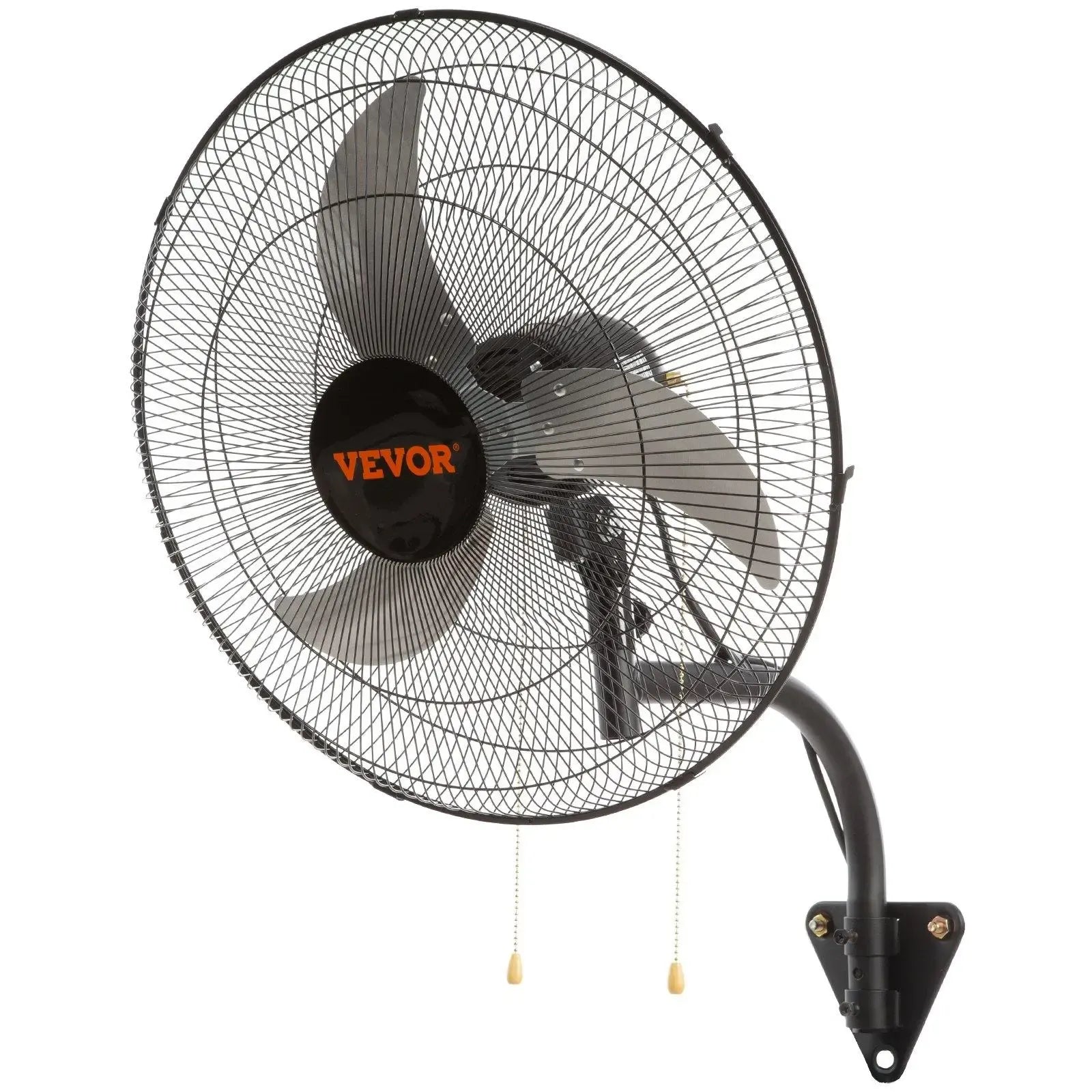 【Super Brand Day】VEVOR Wall Mount Fan, wall fan with light and remote, 21-Inch 6-Speed Oscillating Fan with LED Light, Timer & 360° Adjustable Tilt for Garage, Workshop, Bedroom, Patio - Quiet Plug-In Wall Fan