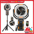 [SummerWins]OGERY Camping Fan with Detachable Tripod, 30000mAh Rechargeable Fan with LED Lights & 270° Pivot,4 in 1 Cordless Camping Fan, Remote Control Shaking Head Desk Fan for Camping Tent Travel Bedroom Portable Motor summerwins