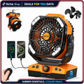 WESTTREE  Portable Camping Fan, 20000mAh Rechargeable Battery Powered Tent Fan with LED Light, Remote Control, 5 Speeds, Timer, Power Bank for Outdoor Camping,Travel