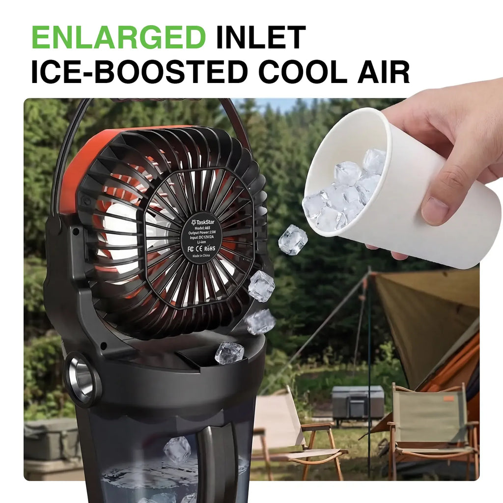 TaskStar Portable Camping Misting Fan, Rechargeable Battery Powered Outdoor Cooling Fan with 2L Water Tank, RGB Lights, 4 Speed & Spray Modes, for Patio, Camping, Beach, Garage & Workshop,#mistingfan #portablefan #DealsForYouDays