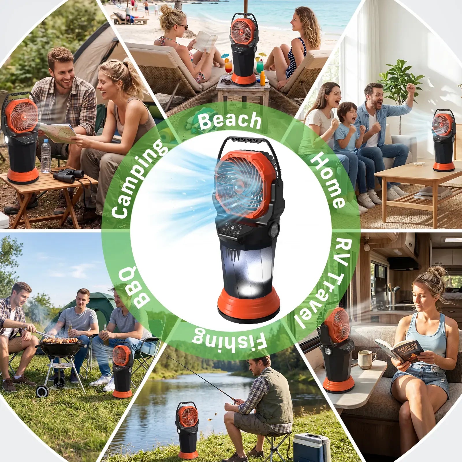 TaskStar Portable Camping Misting Fan, Rechargeable Battery Powered Outdoor Cooling Fan with 2L Water Tank, RGB Lights, 4 Speed & Spray Modes, for Patio, Camping, Beach, Garage & Workshop,#mistingfan #portablefan #DealsForYouDays