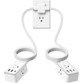 NTONPOWER Twin Extension Cord Splitter 12 / 18 FT, with 6ft Dual Extension Cord on Each Side 3 Widely Outlets, Double Extension Cord for Home Office Dorm Room