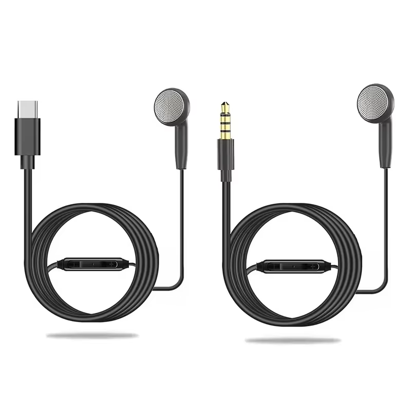 3.5mm/Type-c Wired Earbuds In Ear Headphone Single Side Mono Earphone with Microphone Volume Control One Side Earplugs for Phone