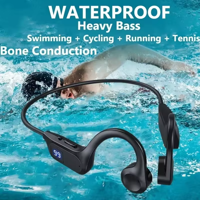 Wireless Bone Conduction Headphones Bluetooth Earphone Sport Swimming Bluetooth Compatible Headphone Hand-free With Mic 2026 NEW