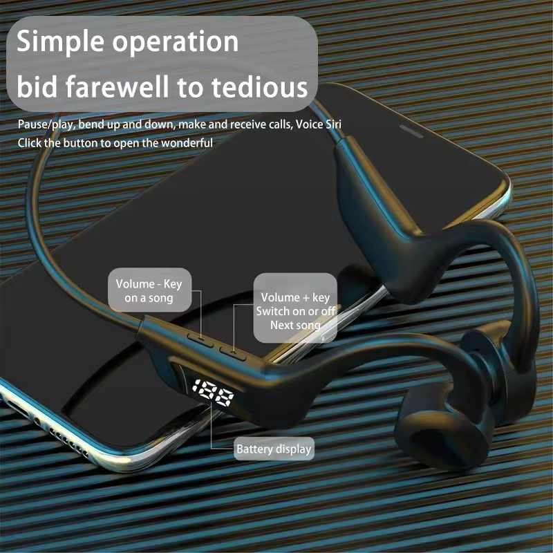Wireless Bone Conduction Headphones Bluetooth Earphone Sport Swimming Bluetooth Compatible Headphone Hand-free With Mic 2026 NEW